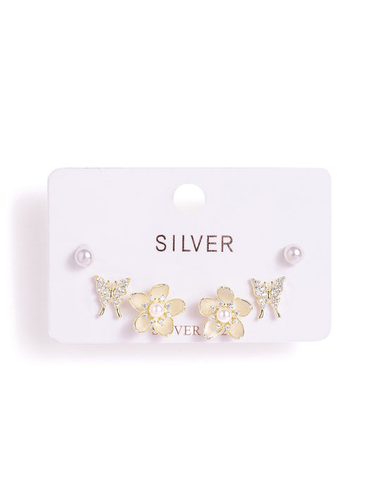 925 sterling silver set of 3 earrings