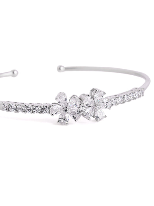 925 sterling silver floral radiance Cuff bracelet