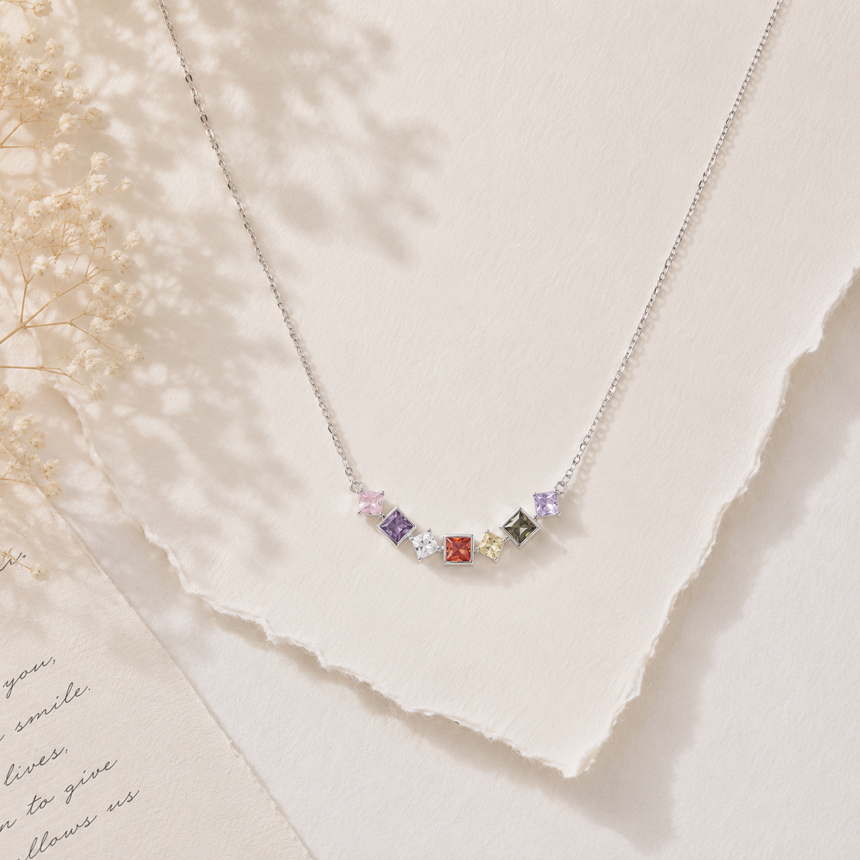 9Silver CandyGem Curve Necklace