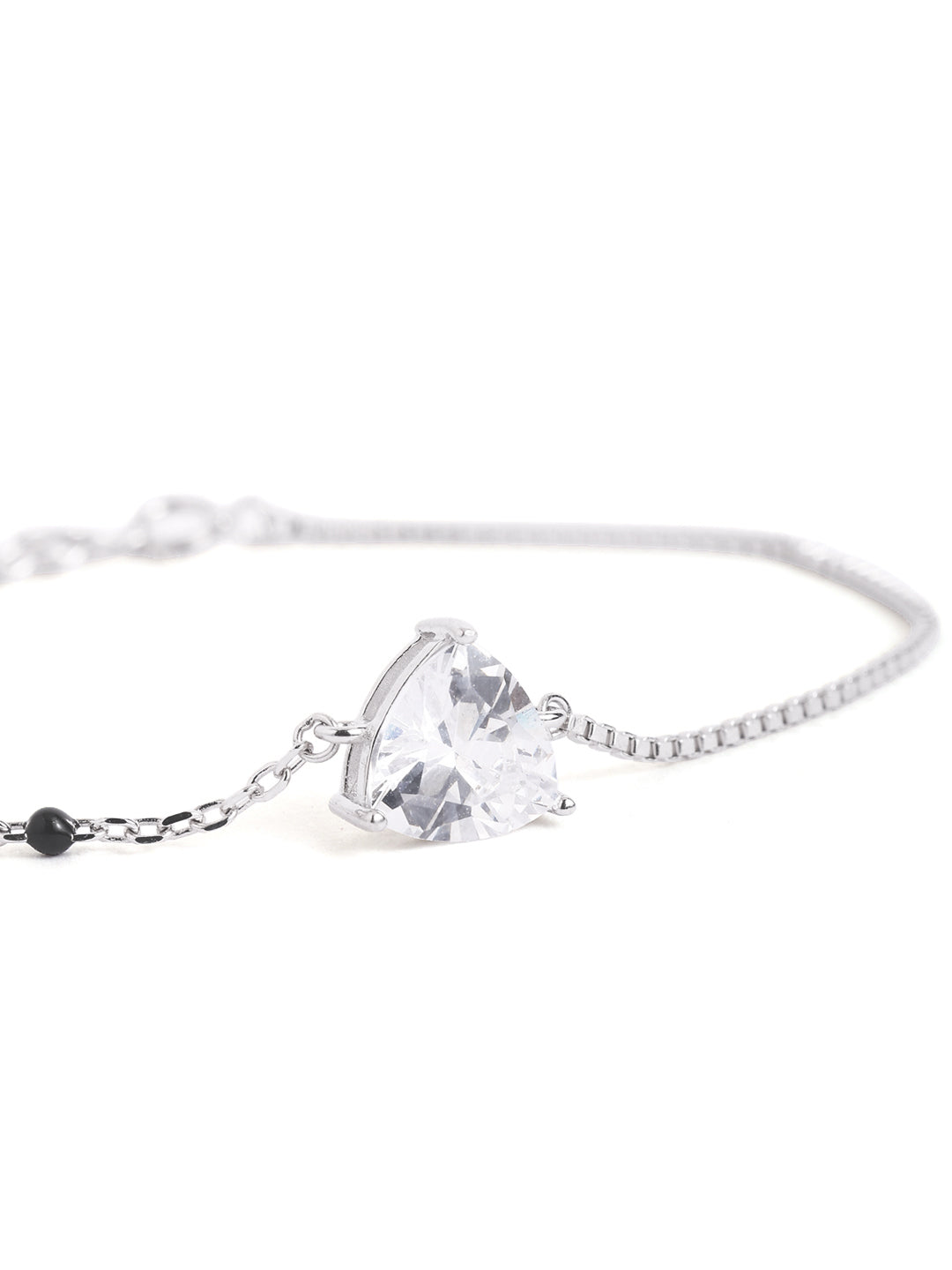 925 sterling silver mangalsutra bracelet with black beaded chain