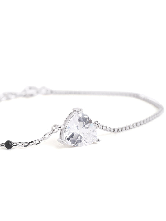 925 sterling silver mangalsutra bracelet with black beaded chain