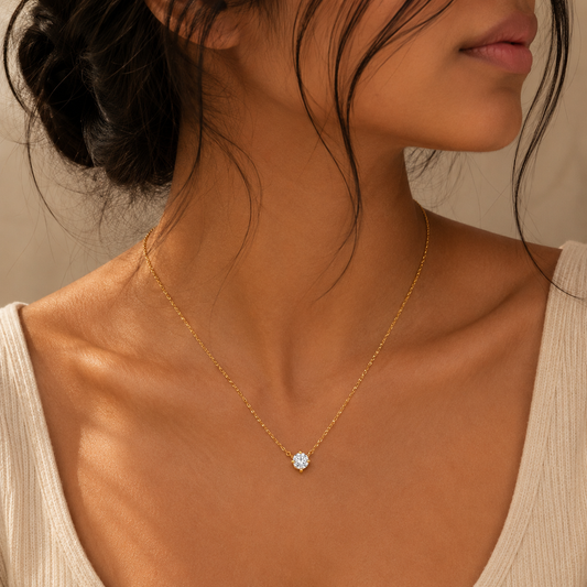 Demi Fine Minimalist Solitaire Necklace