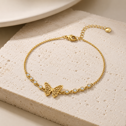Aurora Butterfly Crystal Anklet