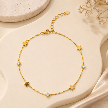 Twinkle Star Gold Anklet