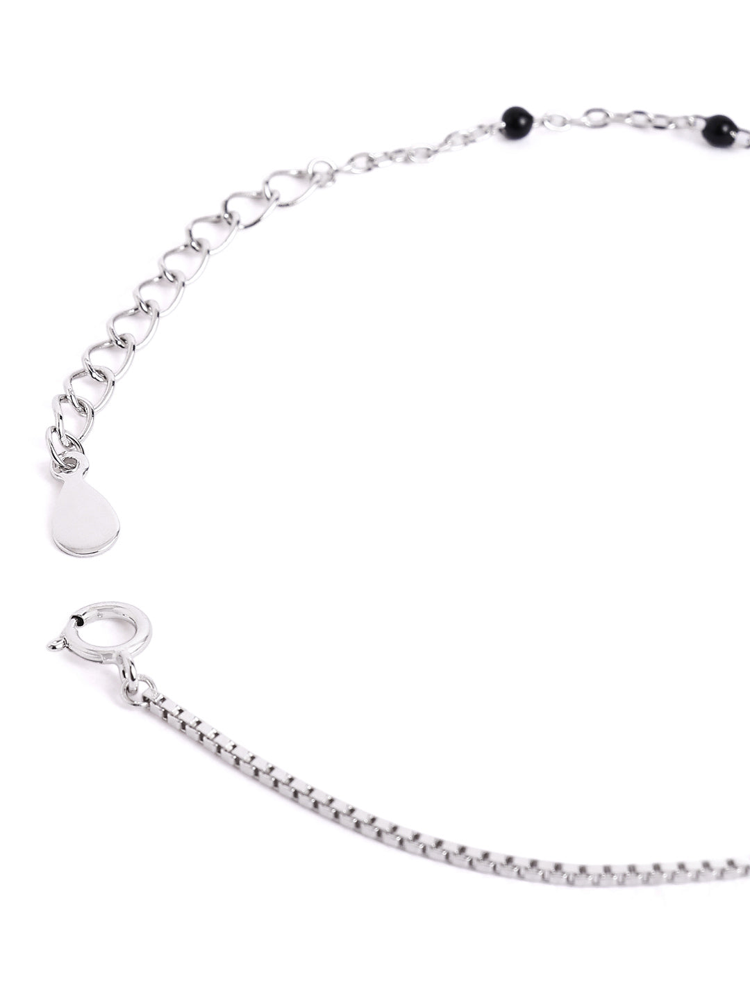925 sterling silver mangalsutra bracelet with black beaded chain