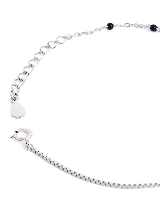 925 sterling silver mangalsutra bracelet with black beaded chain