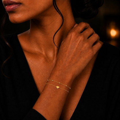 forME by MINOUS Amorette Double Layer Heart Bracelet