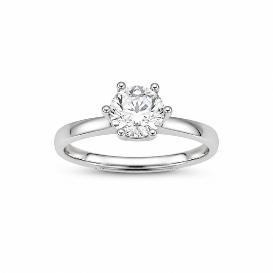 Silver Classic Pear Solitaire Adjustable Ring