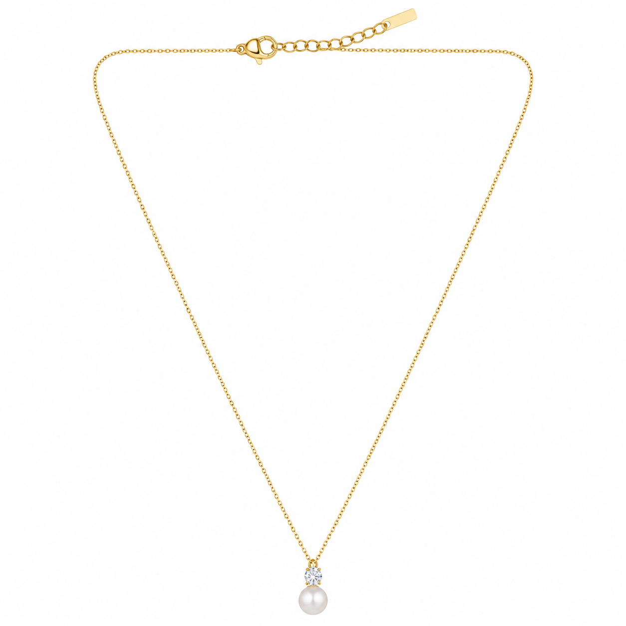 Demi Fine Pearl Drop Solitaire Necklace
