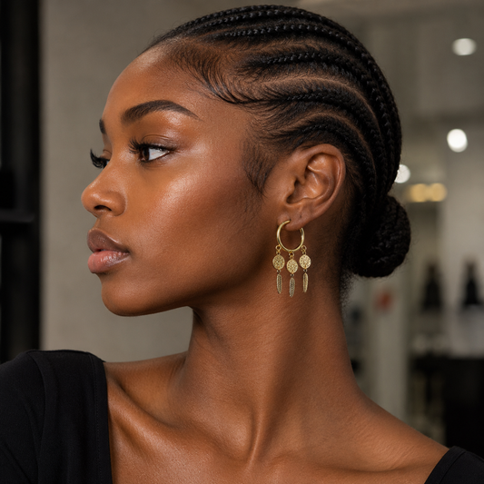 Demi Fine Celestial Dreamcatcher Hoop Earrings