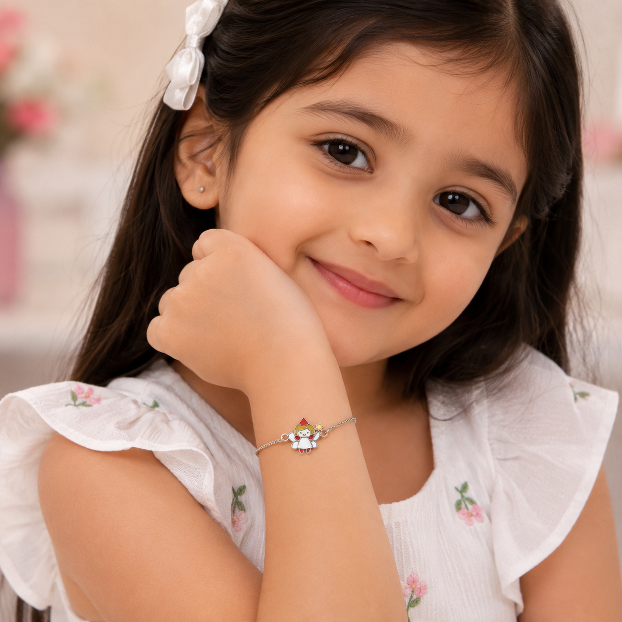 Silver Fairy Enamel Kids Bracelet