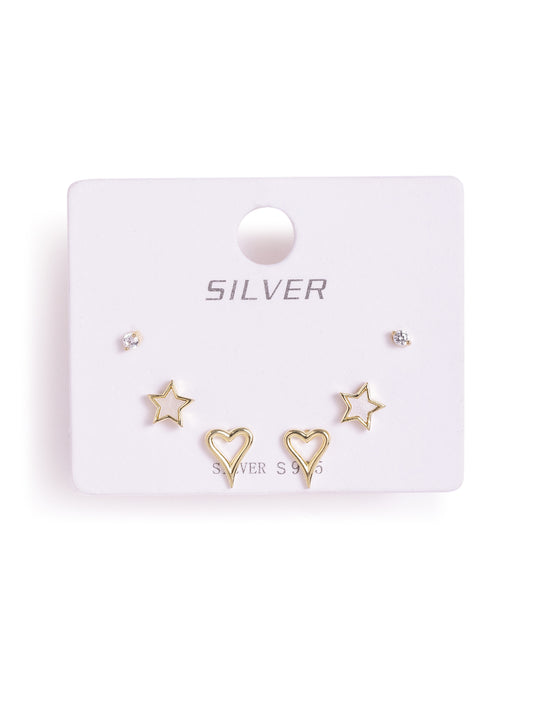925 sterling silver set of 3 earrings