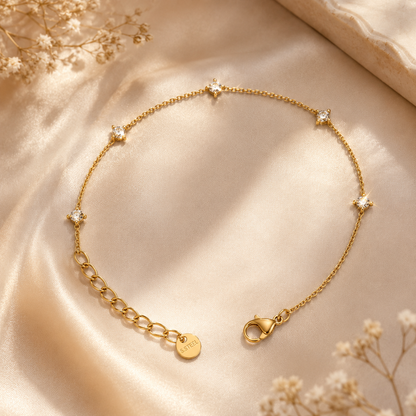 Aurelia Five-Stone Crystal Anklet