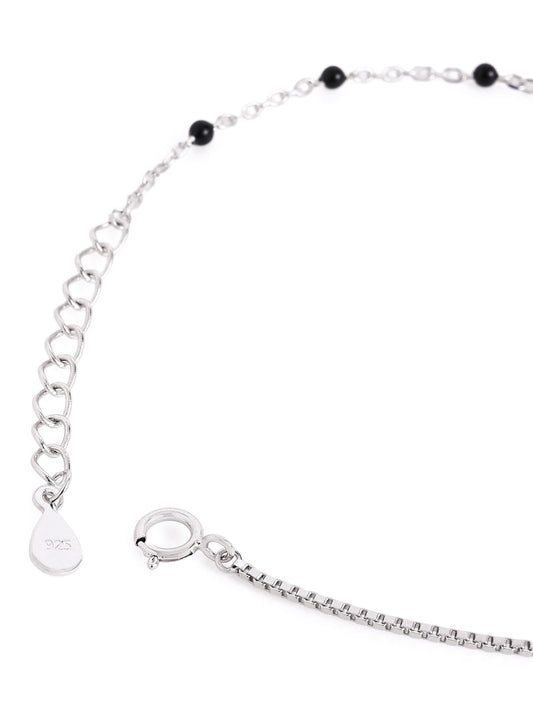 925 sterling silver mangalsutra bracelet with black beaded chain