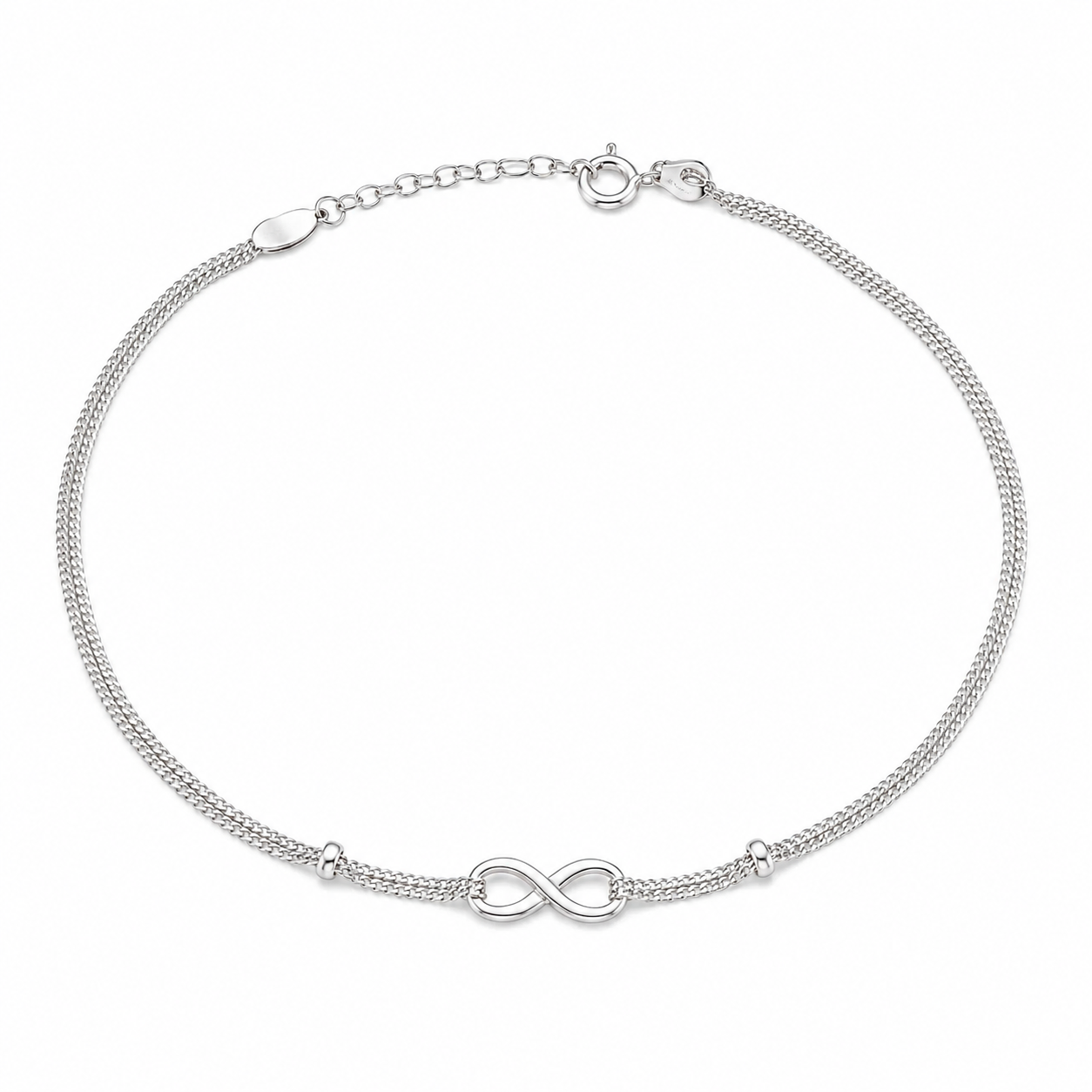 Silver Infinity Charm Anklet