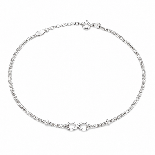 Silver Infinity Charm Anklet