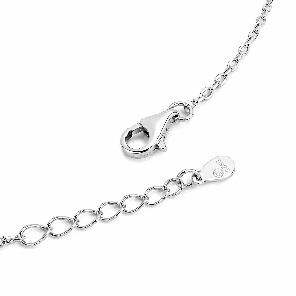 Silver Multi Stone Oval Necklace