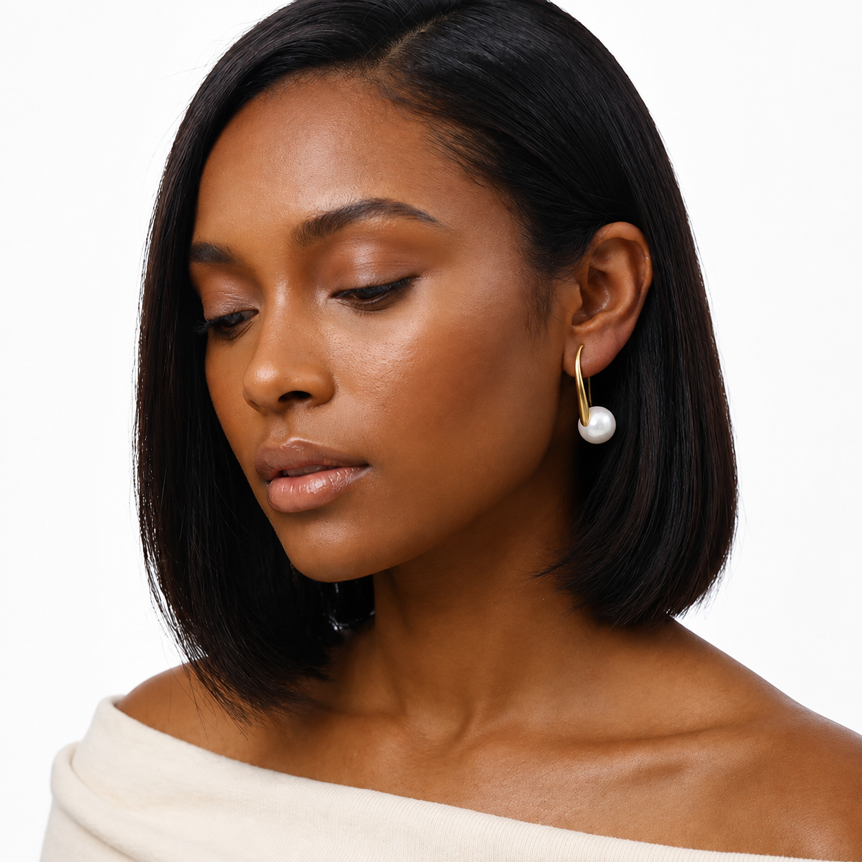 forME by MINOUS Pearl Curve Drop Earrings