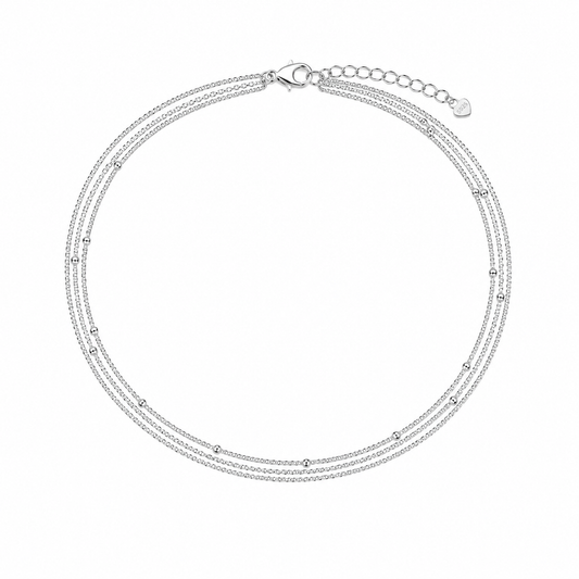 Silver Multi Layer Anklet