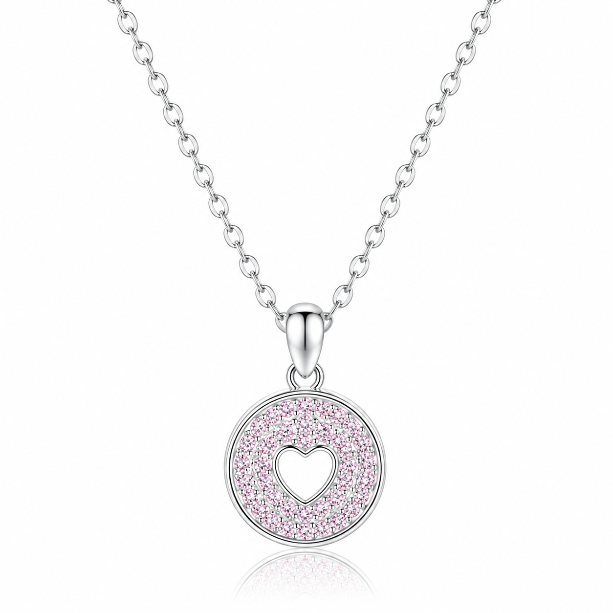 Silver Circle of Love Necklace