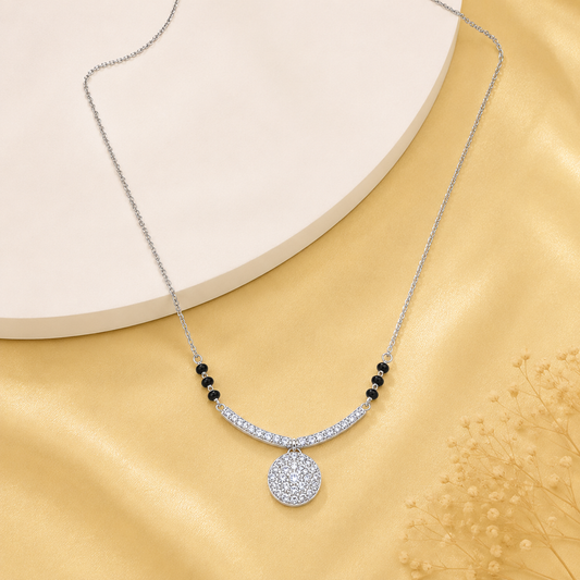 Silver Curve Charm Mangalsutra