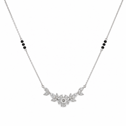 Silver Floral Bloom Mangalsutra