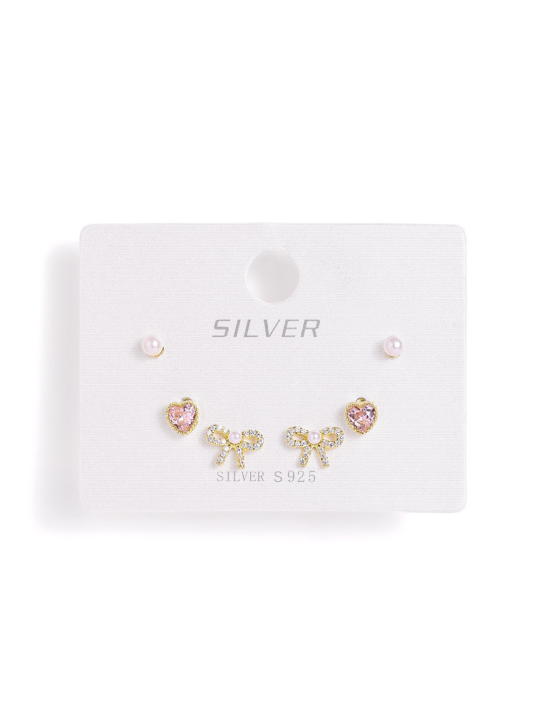 925 sterling silver set of 3 earrings