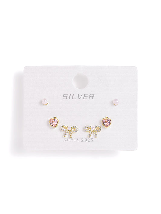 925 sterling silver set of 3 earrings