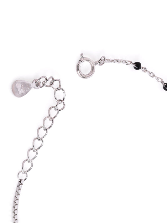 925 sterling silver mangalsutra bracelet with black beaded chain