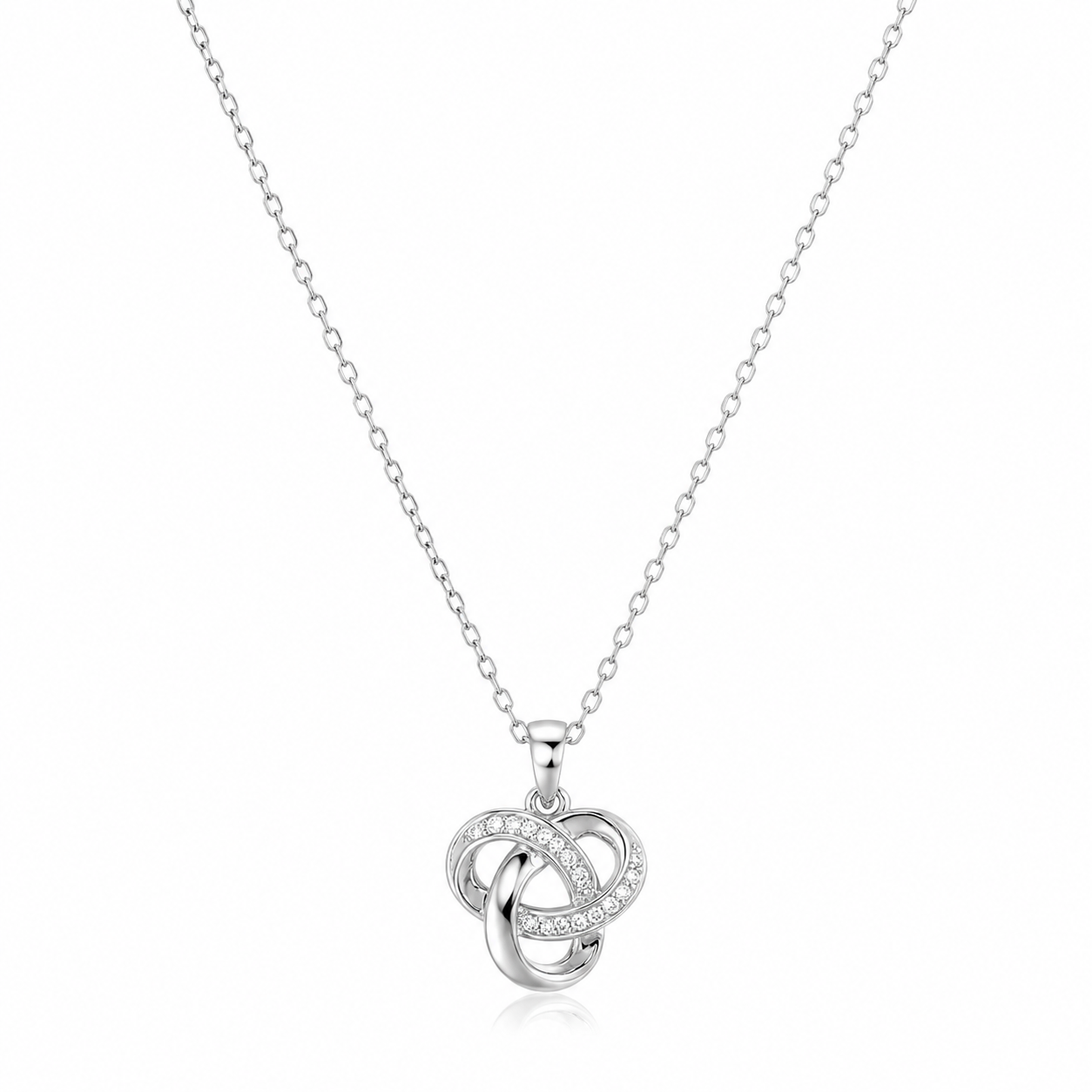 Silver Infinity Knot Sparkle Necklace