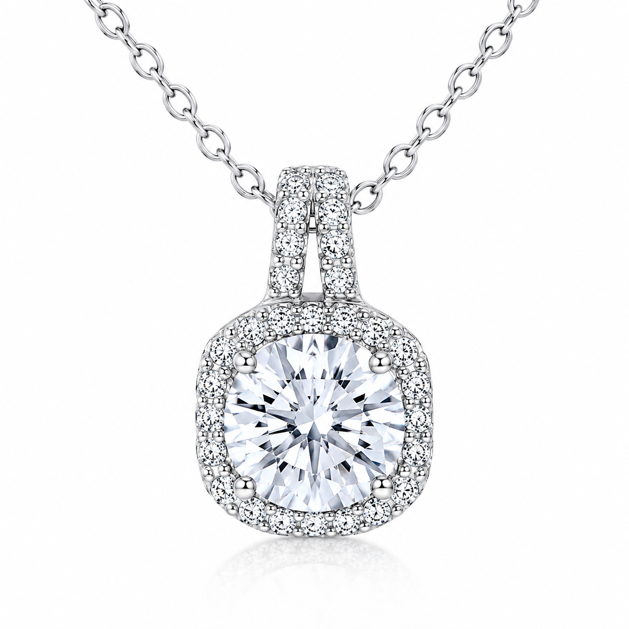 Silver Classic Solitaire  Pendant