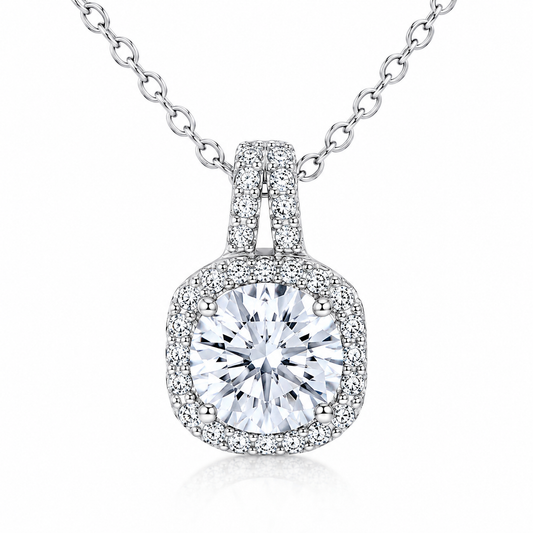 Silver Classic Solitaire  Pendant