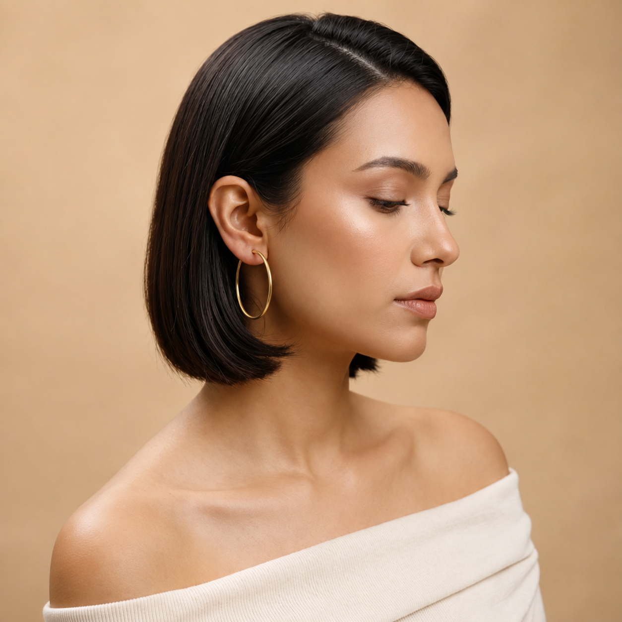 forME by MINOUS Classic Slim Gold Hoop Earrings