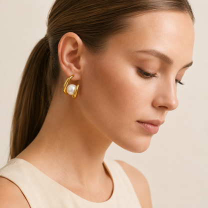 forME by MINOUS Pearl Embrace Hoop Earrings