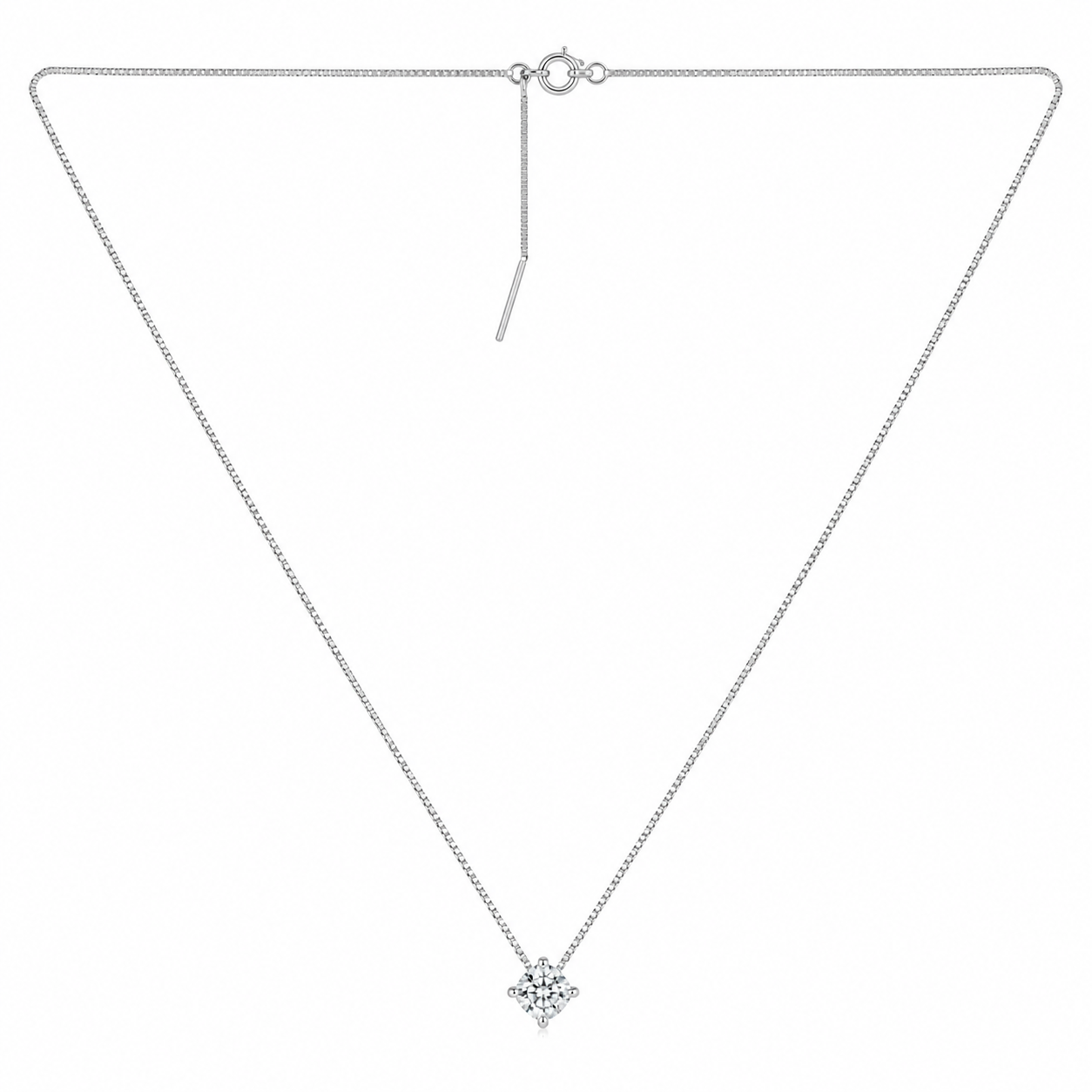 Silver Solitaire Necklace