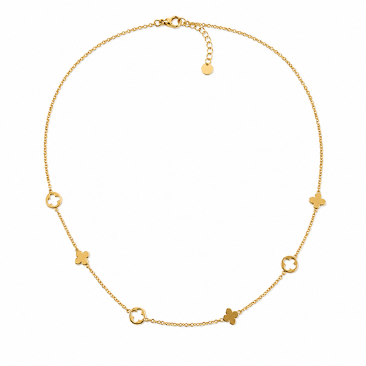 Demi Fine Clover Charm Station Necklace