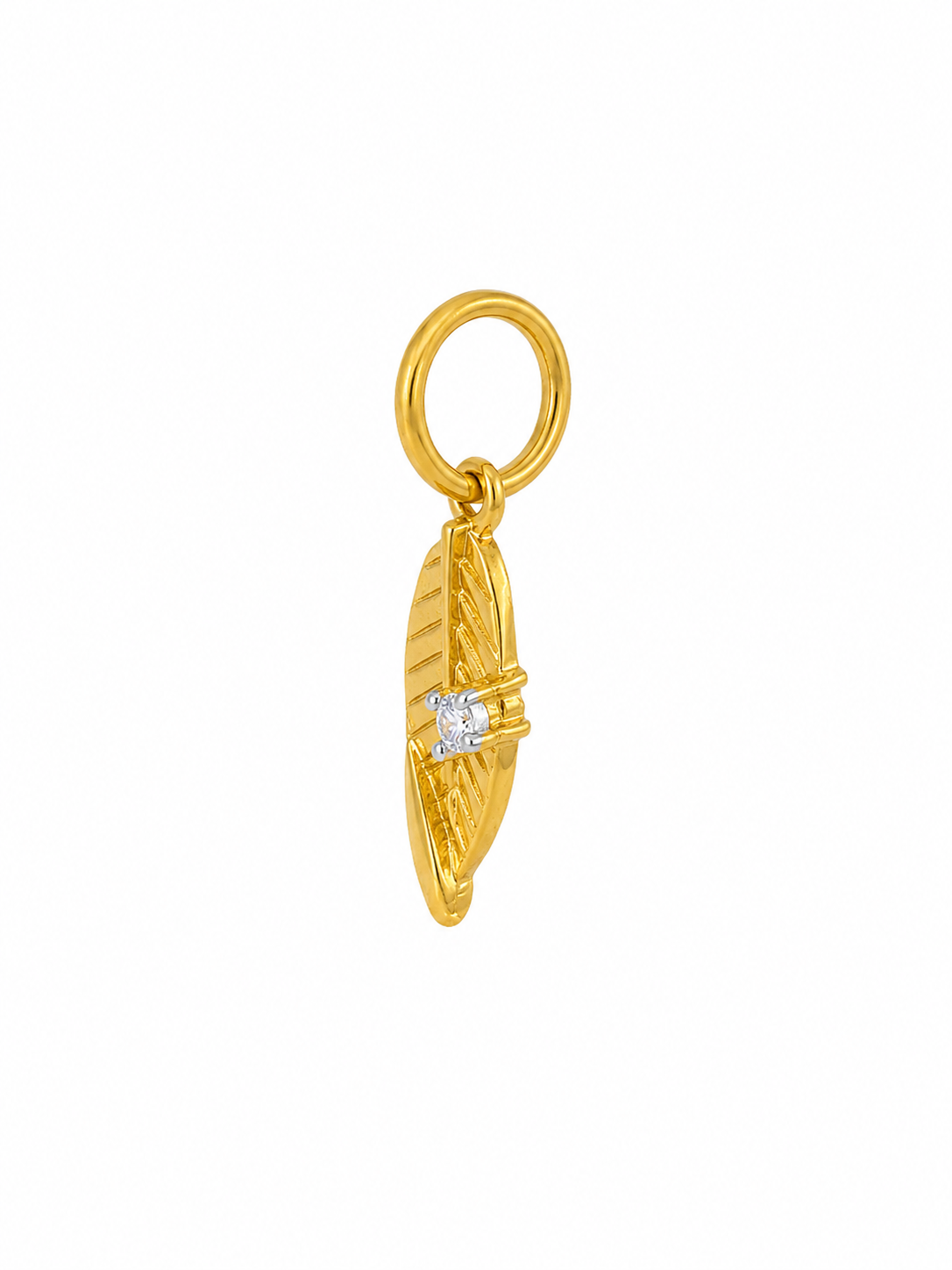 9K Gold Leaf Charm Pendant