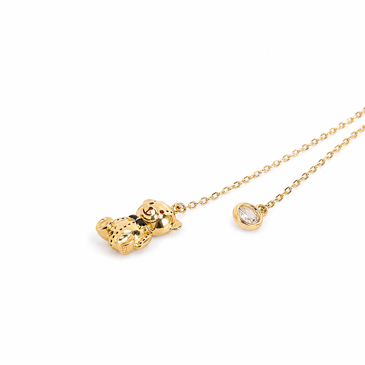 Silver Sparkling Teddy Bear Dangles