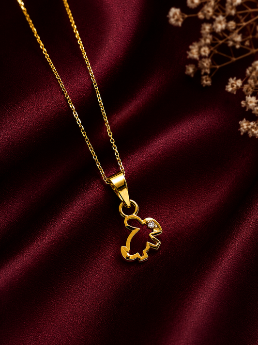 9K Gold Diamond Flamingo Pendant