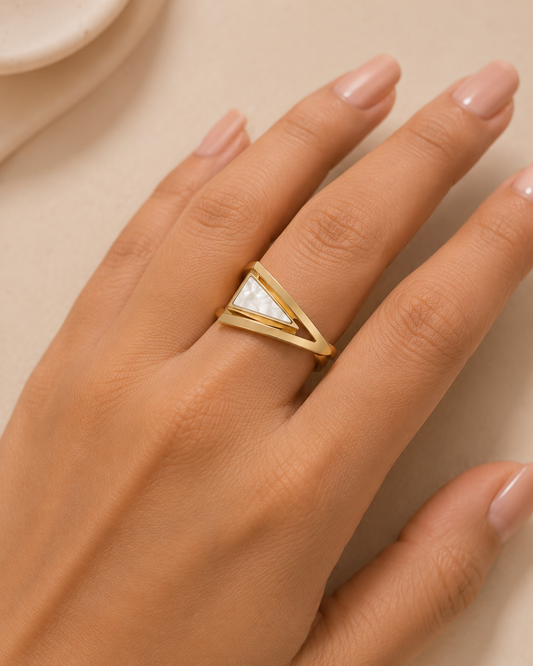 Demi Fine Contemporary Triangle Ring (Size 6 & 7)
