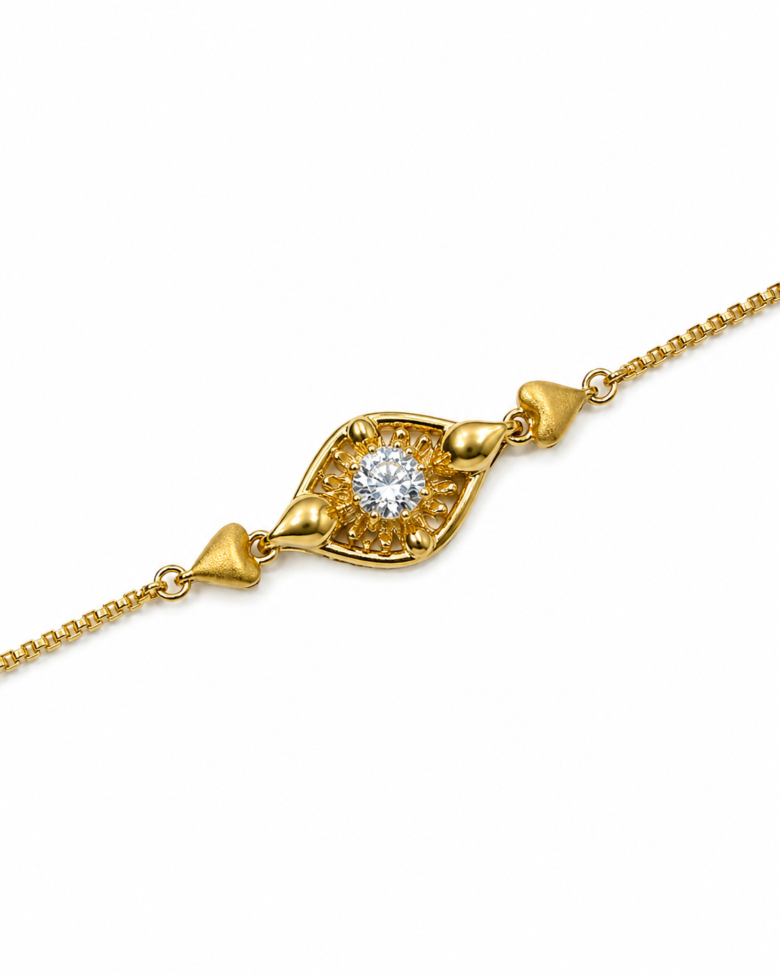 9K Gold Floral Diamond Bracelet