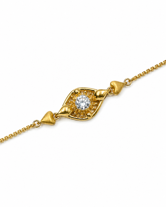 9K Gold Floral Diamond Bracelet