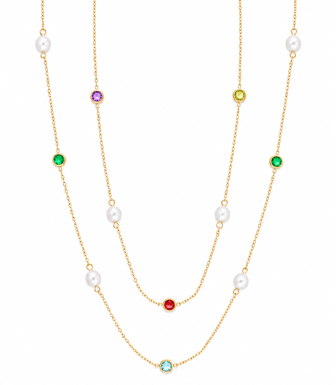 Demi Fine 2-in-1 Rainbow Charm Necklace & Waist Chain