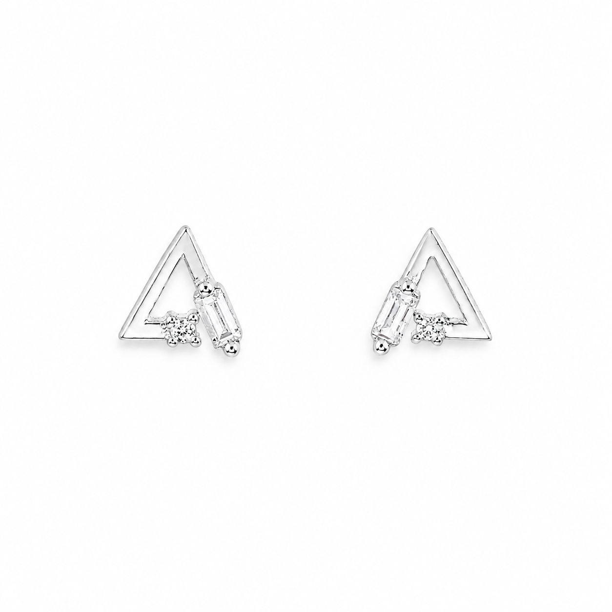 Silver Triangle Edge Studs