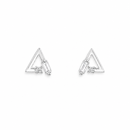 Silver Triangle Edge Studs