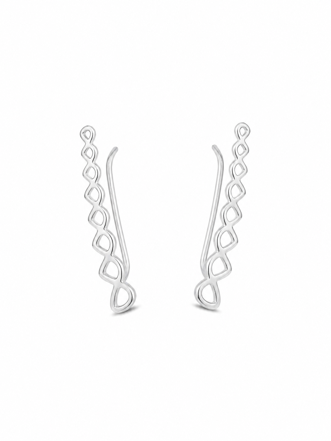925 Silver Modern Curve Ear Pins