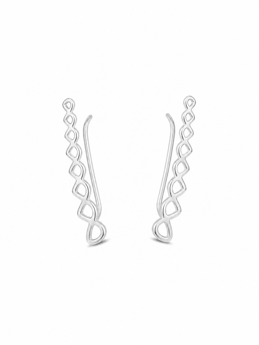 925 Silver Modern Curve Ear Pins