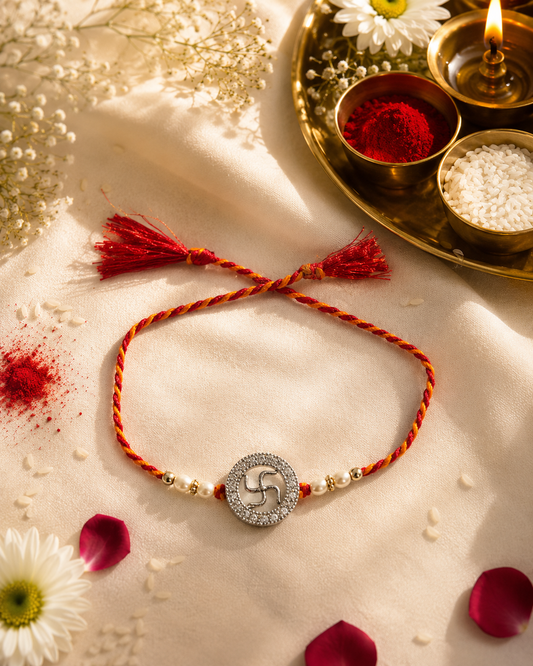 Swastik Pearl Rakhi