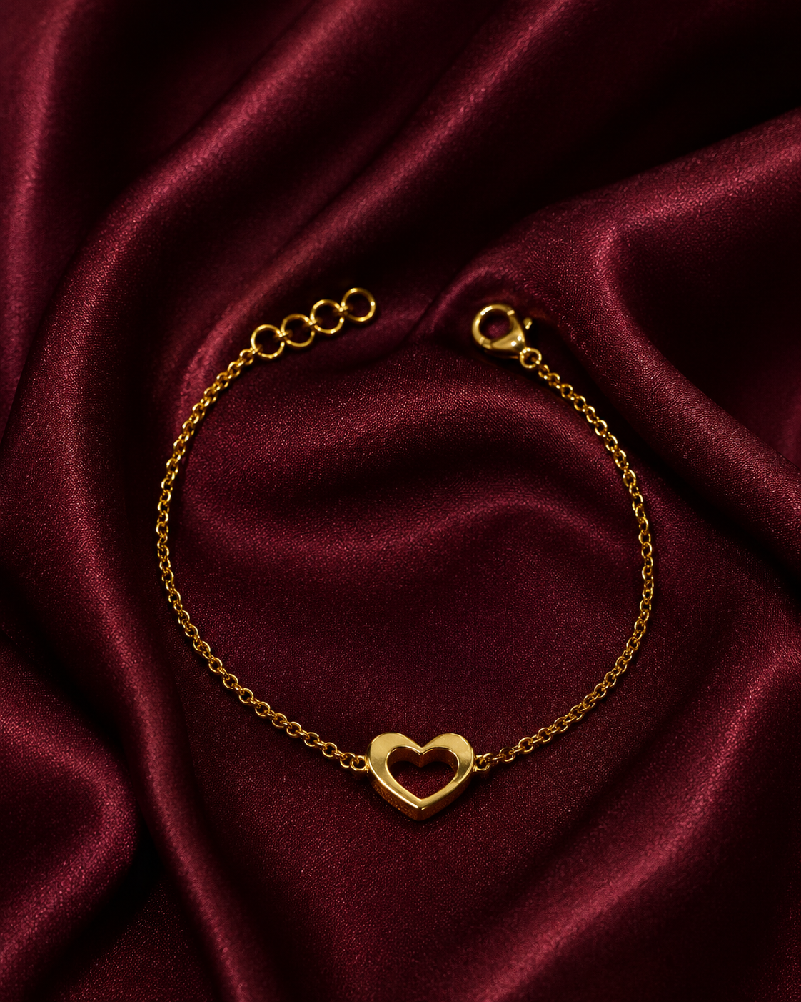 9K Gold Double Heart Bracelet