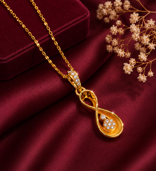 9K Gold Infinity Diamond Pendant